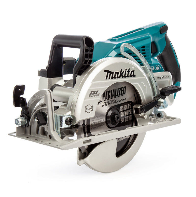 Makita DRS780Z 36V Brushless 185mm Circular Saw with 2 x 5.0Ah Battery Charger & Tool Bag