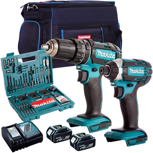 Makita 18V Impact Driver & Combi drill with 2 x 5.0Ah Battery MTKIT-798