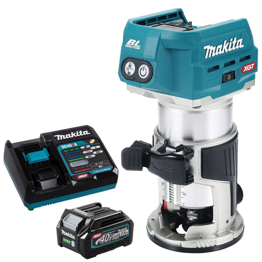 Makita RT001GZ01 40V Brushless Router Trimmer With 1 x 2.5Ah Battery & Charger