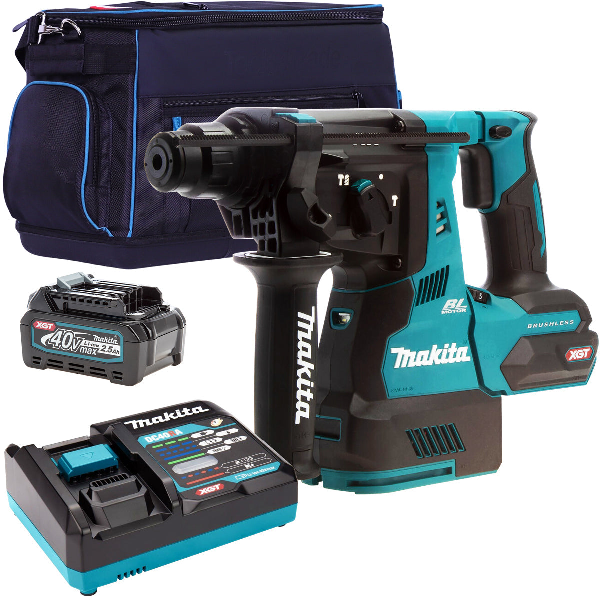 Makita HR003GZ 40V Brushless SDS+ Rotary Hammer Drill With 1 x 2.5Ah Battery Charger & Bag