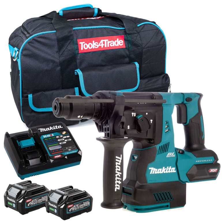 Makita HR003GZ 40V Brushless SDS+ Rotary Hammer Drill with 2 x 2.5Ah Battery Charger & Bag