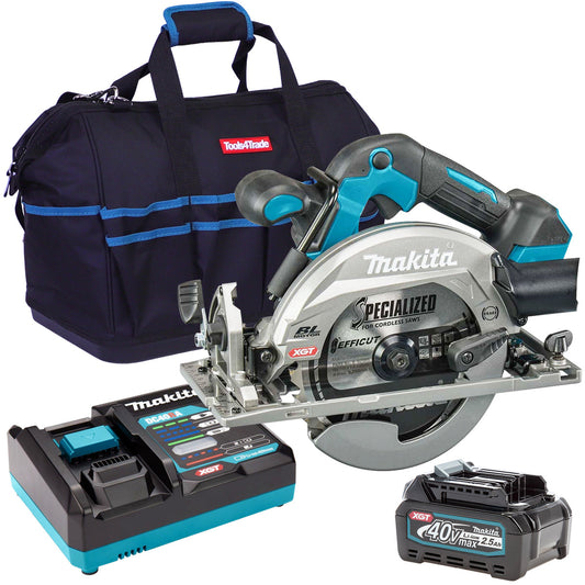 Makita HS012GZ 40V Brushless 165mm Circular Saw With 1 x 2.5Ah Battery Charger & Bag