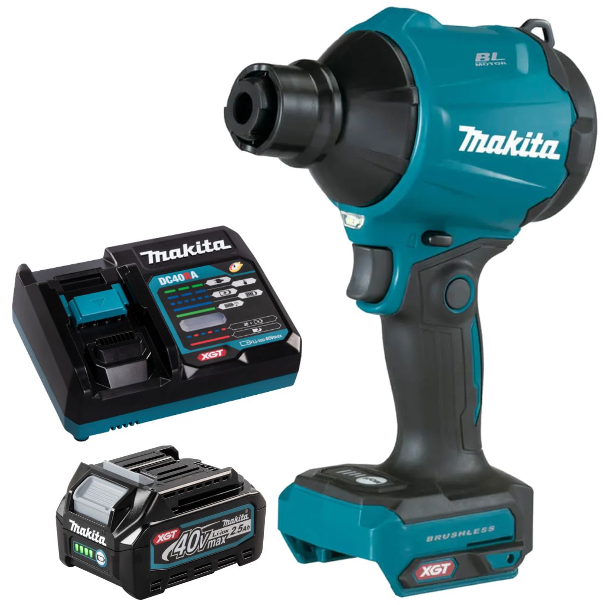 Makita AS001GZ 40V Brushless Dust Blower With 1 x 2.5Ah Battery & Charger