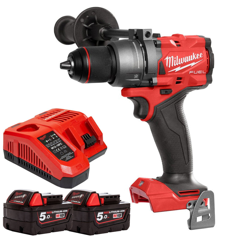 Milwaukee M18FPD3-0 18V Fuel Brushless Combi Drill with 2 x 5.0Ah Batteries & Charger