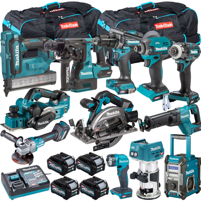 Makita 40V XGT 12 Piece Brushless Power Tool Kit with 4 x 2.5Ah Battery T4TKIT-16037