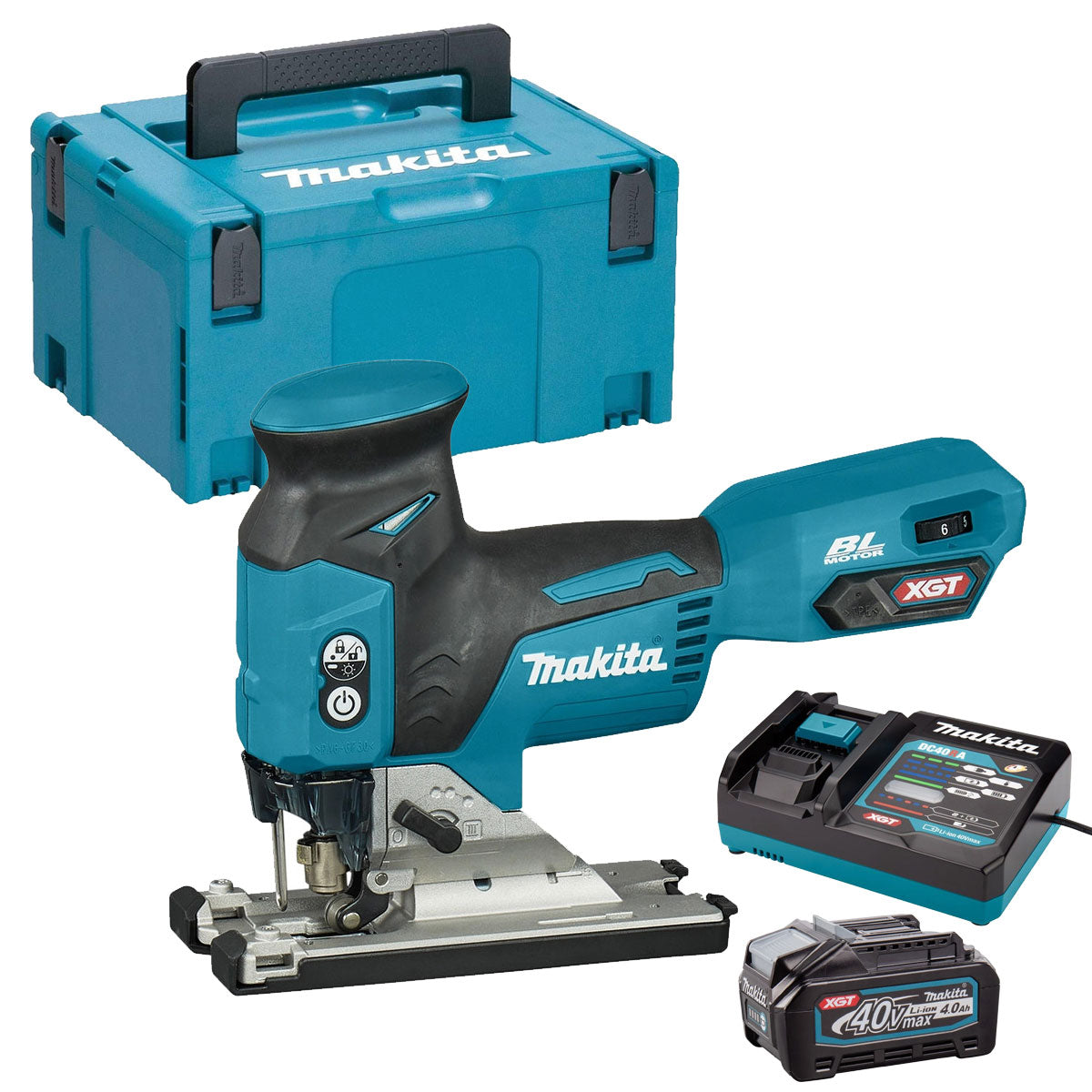 Makita JV001GZ01 40V XGT Brushless Jigsaw With 1 x 2.5Ah Battery & Charger