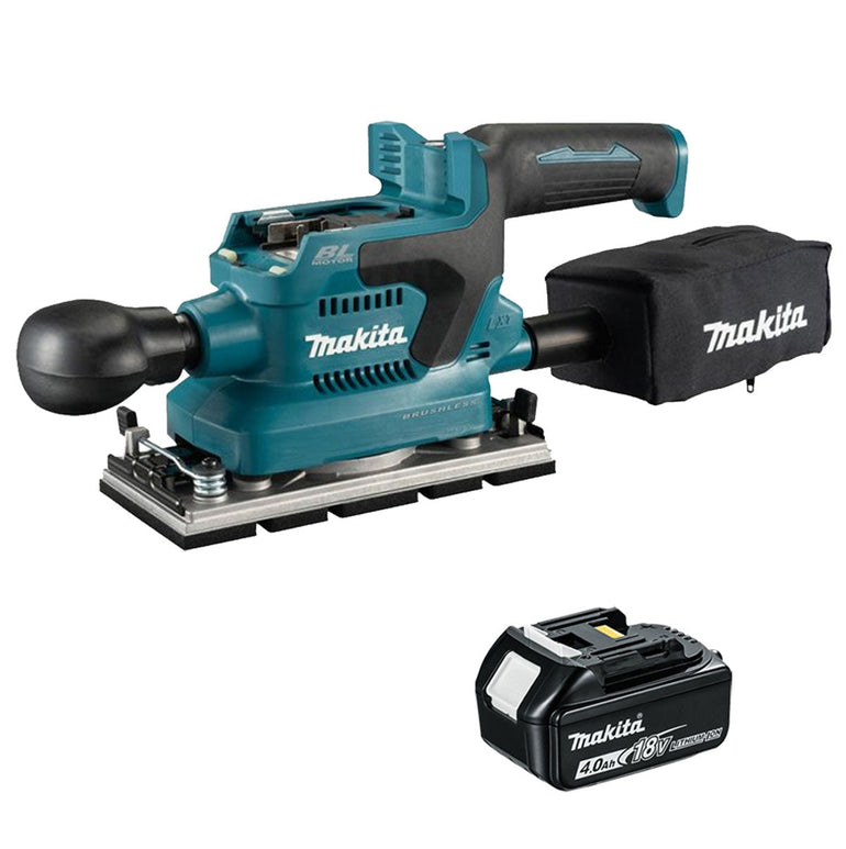 Makita DBO381ZU 18V LXT Brushless Finishing Sander with 1 x 4.0Ah Battery