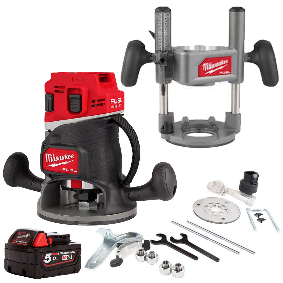 Milwaukee 18V M18FR12-0 FUEL Brushless 1/2" Router Cutter with 1 x 5.0Ah Battery