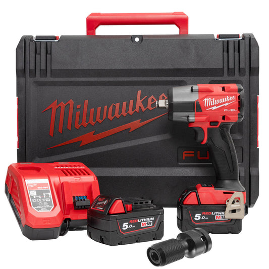 Milwaukee M18FMTIW2F12-502X 18V Fuel Brushless 1/2" Impact Wrench with Accessories Set