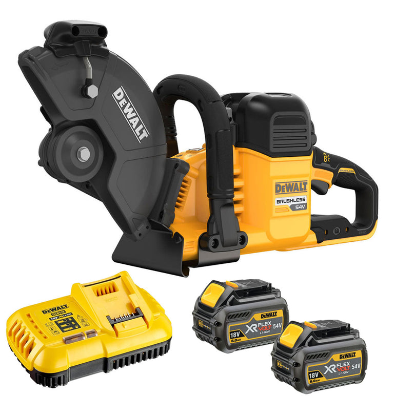 Dewalt DCS691N 54V XR FlexVolt Brushless 230mm Cut Off Saw with 2 x 6.0Ah Battery & Charger