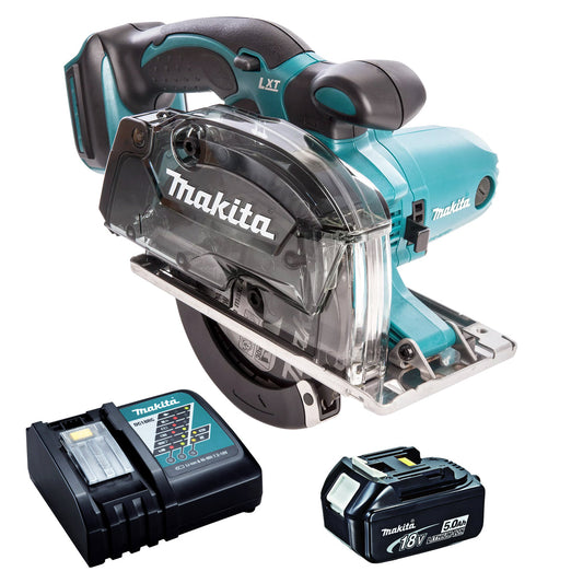 Makita DCS552Z 18V 136mm Metal Cut Saw with 1 x 5.0Ah Battery & Charger