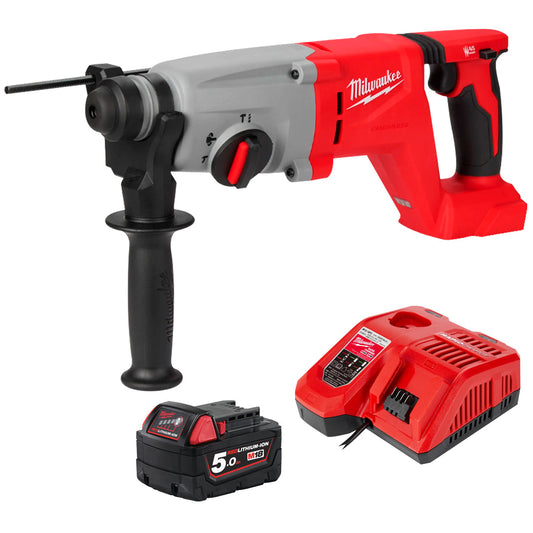 Milwaukee M18BLHACD26-0 18V Brushless SDS+ Rotary Hammer Drill with 1 x 5.0Ah Battery & Charger