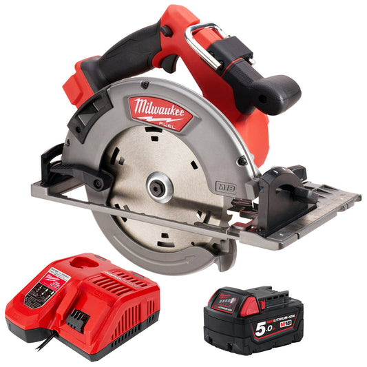 Milwaukee M18FCSG66-0 18V Fuel Brushless 190mm Circular Saw with 1 x 5.0Ah Battery & Charger