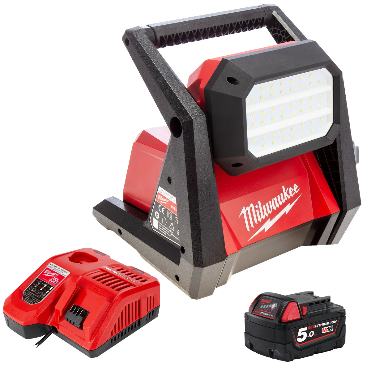 Milwaukee M18HOAL-0 18V High Output Area Light with 1 x 5.0Ah Battery & Charger