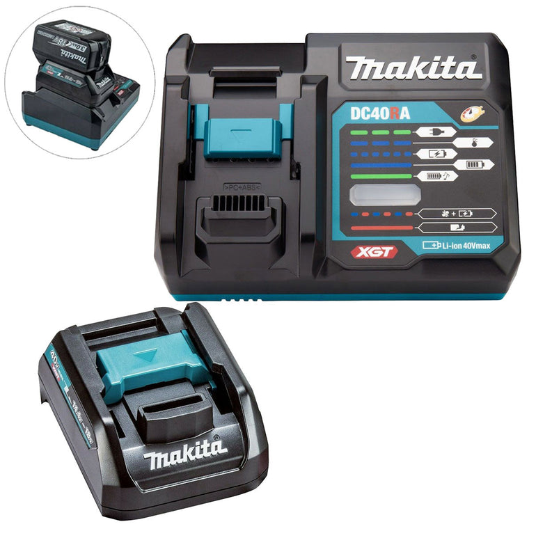 Makita DC40RA/2 40V Max XGT Fast Charger 240V With Charger Adaptor