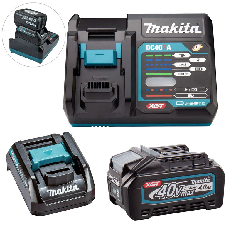 Makita BL4040 40V Max XGT 4.0Ah Battery With Fast Charger & Adaptor