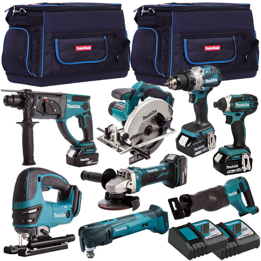 Makita 18V 8 Piece Power Tool Kit with 4 x 5.0Ah Battery & Charger T4TKIT-4321