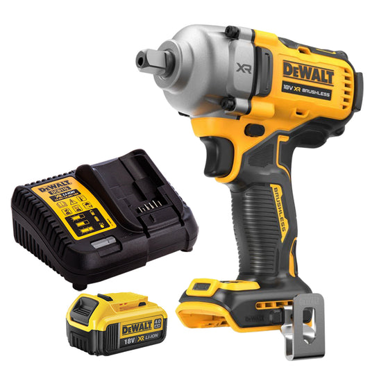 Dewalt DCF892N 18V Brushless 1/2" Compact High Torque Wrench with 1 x 4.0Ah Battery & Charger