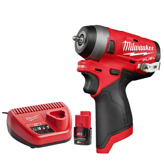 Milwaukee M12FIW14-0 12V FUEL Brushless 1/4" Impact Wrench with 1 x 2.0Ah Battery & Charger