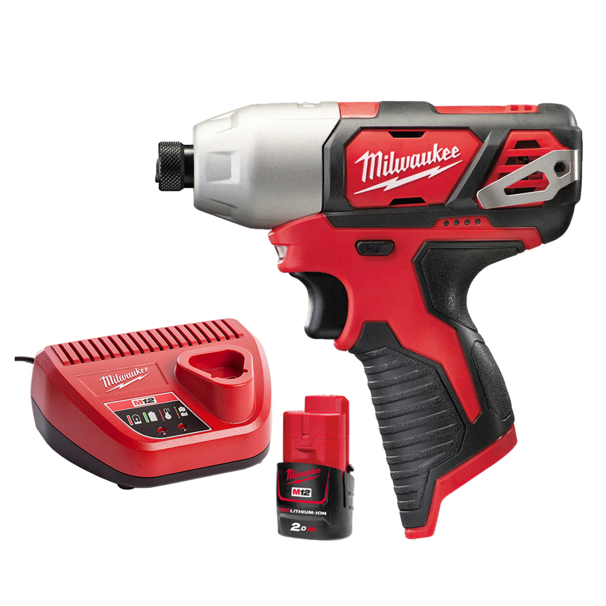 Milwaukee M12BID-0 12V Impact Driver with 1 x 2.0Ah Battery & Charger