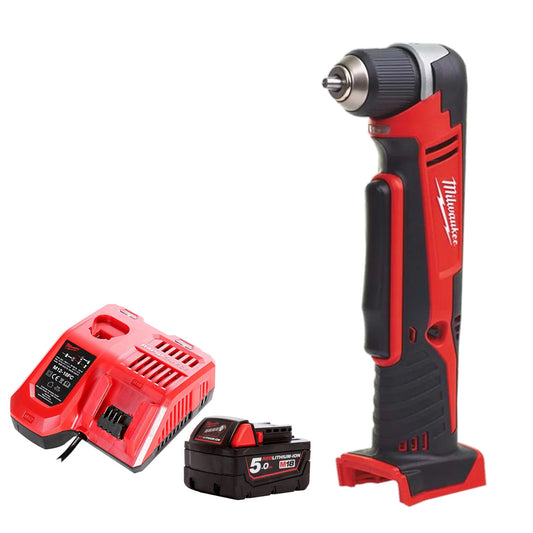 Milwaukee C18RAD-0 18V Angle Drill Driver with 1 x 5.0Ah Battery & Charger