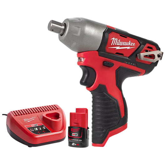 Milwaukee M12BIW12-0 12V 1/2'' Impact Wrench with 1 x 2.0Ah Battery & Charger