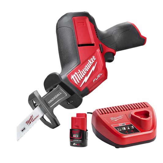 Milwaukee M12CHZ-0 12V Fuel Brushless HackZall Reciprocating Saw with 1 x 2.0Ah Battery & Charger