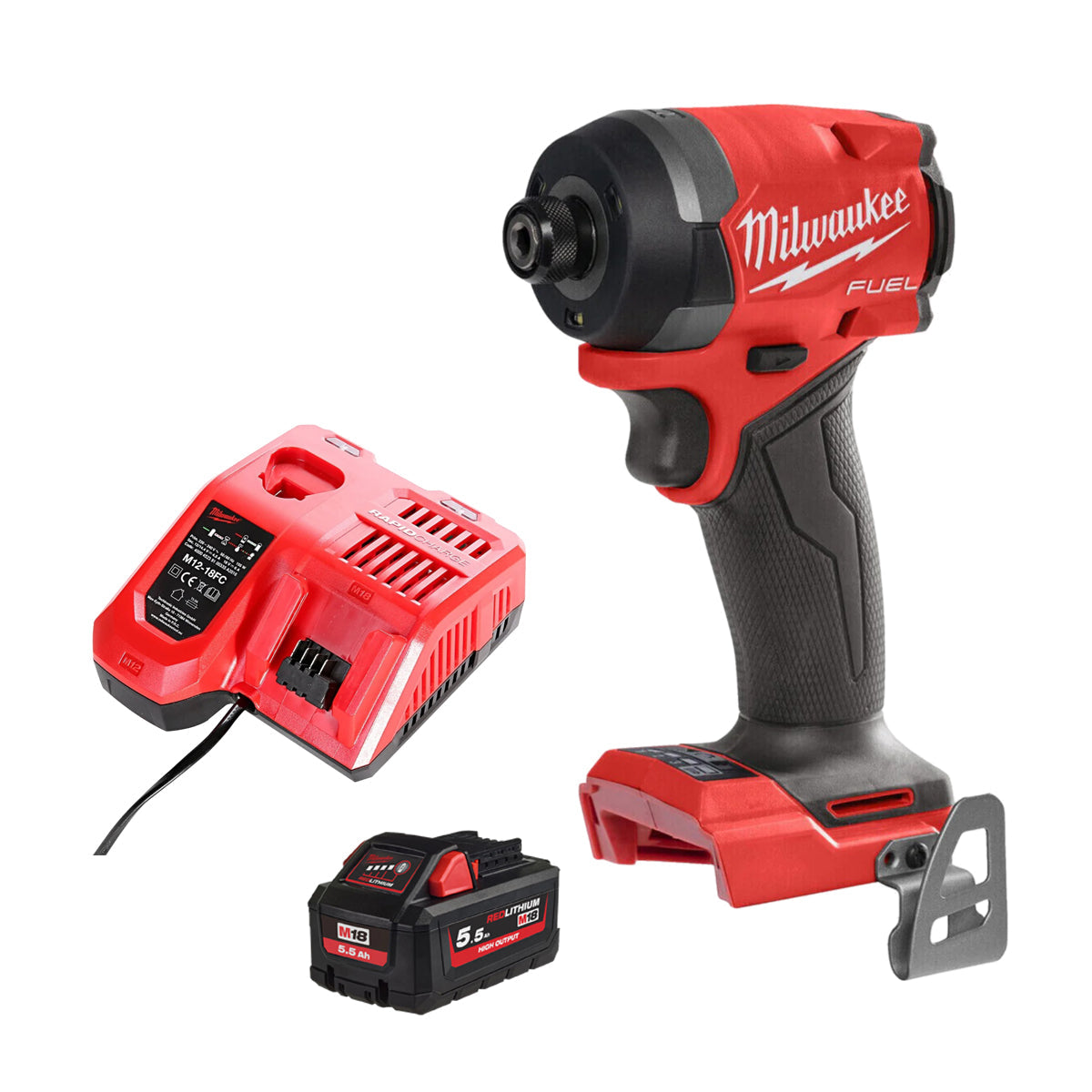 Milwaukee M18FID3-0 18V Fuel Brushless Impact Driver with 1 x 5.5Ah Battery & Charger