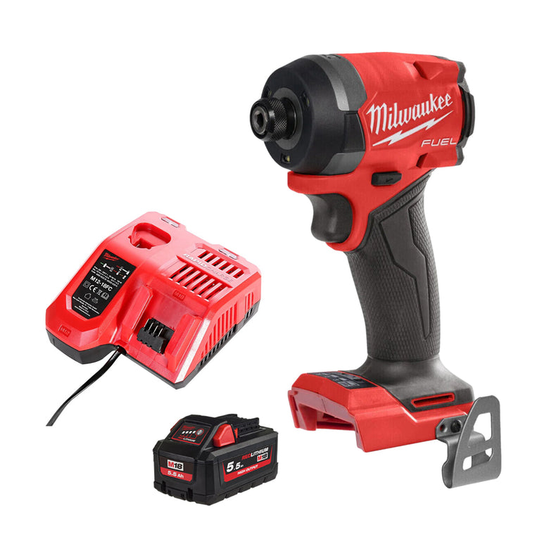 Milwaukee M18FID3-0 18V Fuel Brushless Impact Driver with 1 x 5.5Ah Battery & Charger