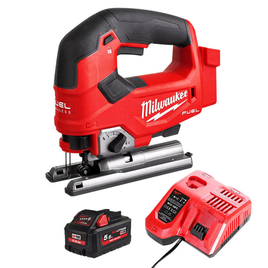 Milwaukee M18FJS-0 18V Brushless Fuel Top Handle Jigsaw with 1 x 5.5Ah Battery & Charger