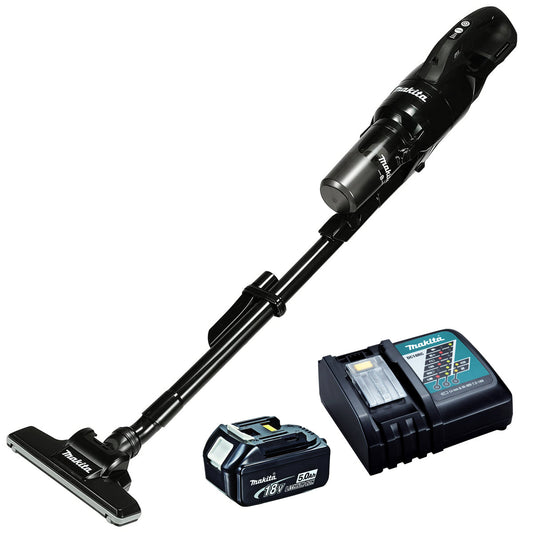 Makita DCL286FZB 18V Black Brushless Vacuum Cleaner with 1 x 5.0Ah Battery & Charger