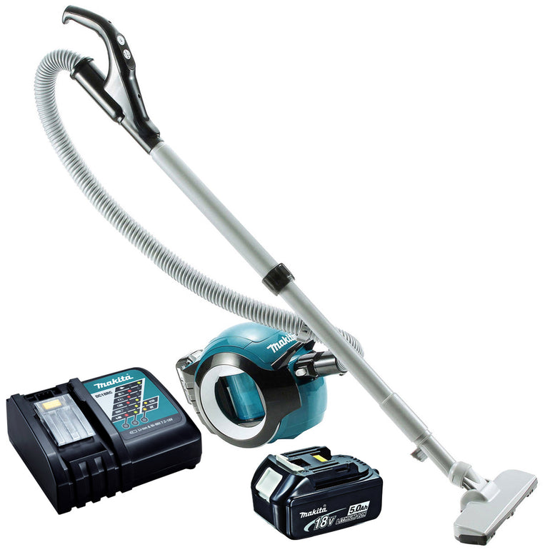 Makita DCL501Z 18V Brushless Cyclone Vacuum Cleaner with 1 x 5.0Ah Battery & Charger