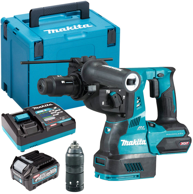 Makita HR004GZ01 40V SDS Plus Rotary Hammer Drill with 1 x 2.5Ah Battery Charger & Case