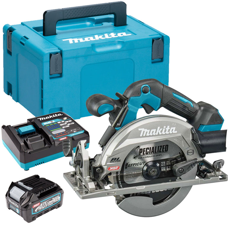 Makita HS012GZ01 40V Brushless 165mm Circular Saw with 1 x 2.5Ah Battery Charger & Case