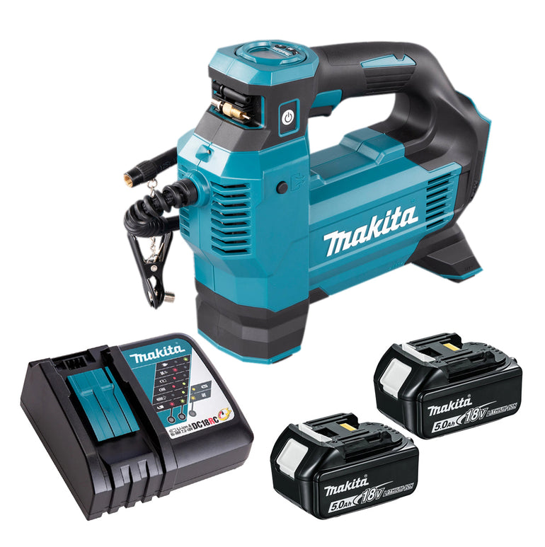 Makita DMP181Z 18V Inflator Pump with 2 x 5.0Ah Battery & Charger