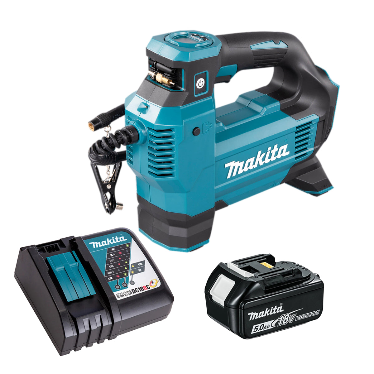 Makita DMP181Z 18V Inflator Pump with 1 x 5.0Ah Battery & Charger