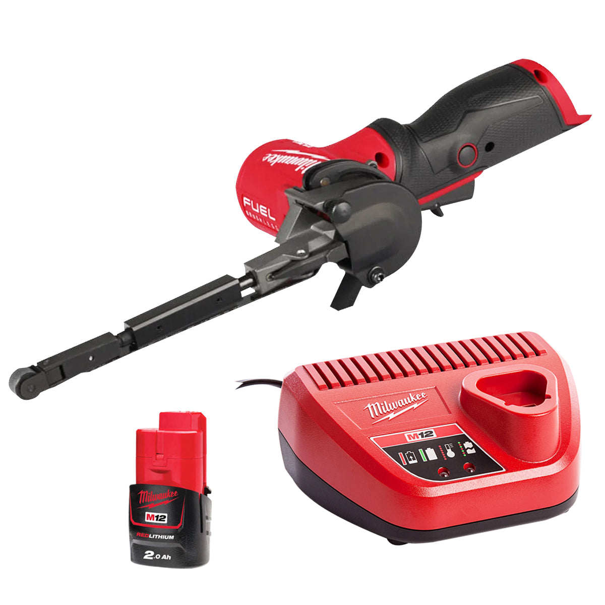 Milwaukee M12FBFL13-0 12V Brushless 13mm Band File with 1 x 2.0Ah Battery & Charger