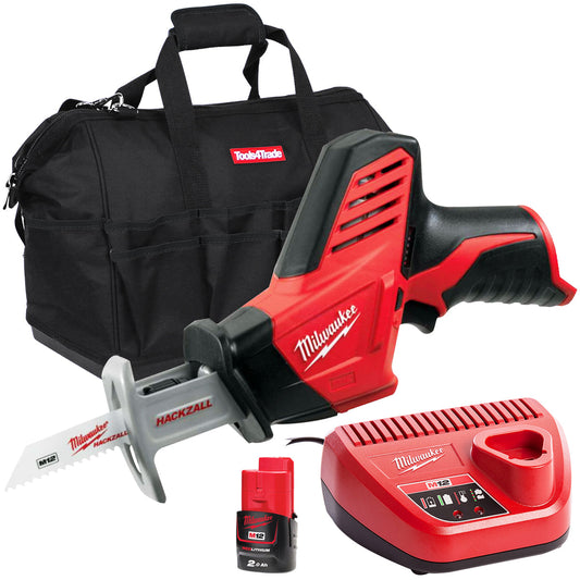 Milwaukee M12C12HZ-0 12V Hackzall Reciprocating Saw with 1 x 2.0Ah Battery Charger & Bag