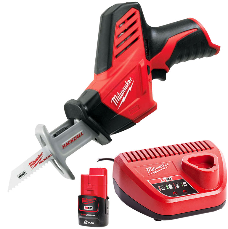 Milwaukee M12C12HZ-0 12V Hackzall Reciprocating Saw with 1 x 2.0Ah Battery & Charger