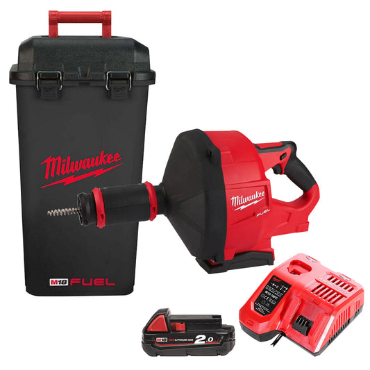 Milwaukee M18FDCPF10-0C 18V Fuel Brushless 10mm Drain Cleaner with 1 x 2.0Ah Battery & Charger