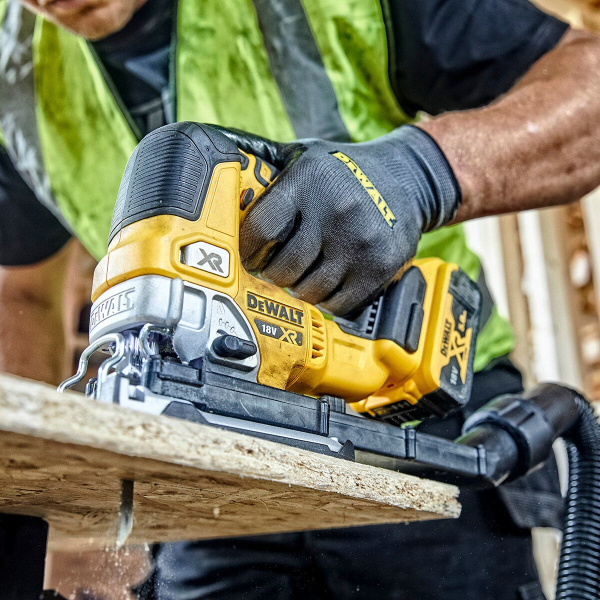 DeWalt DCS334N 18V Brushless Top Handle Jigsaw with HCS Progressor Tooth Jigsaw Blades