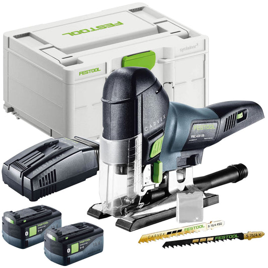 Festool PSC 420 EB-Basic GB 18V Cordless Pendulum Jigsaw - 577236 With 2 x 5.0Ah Battery & Charger