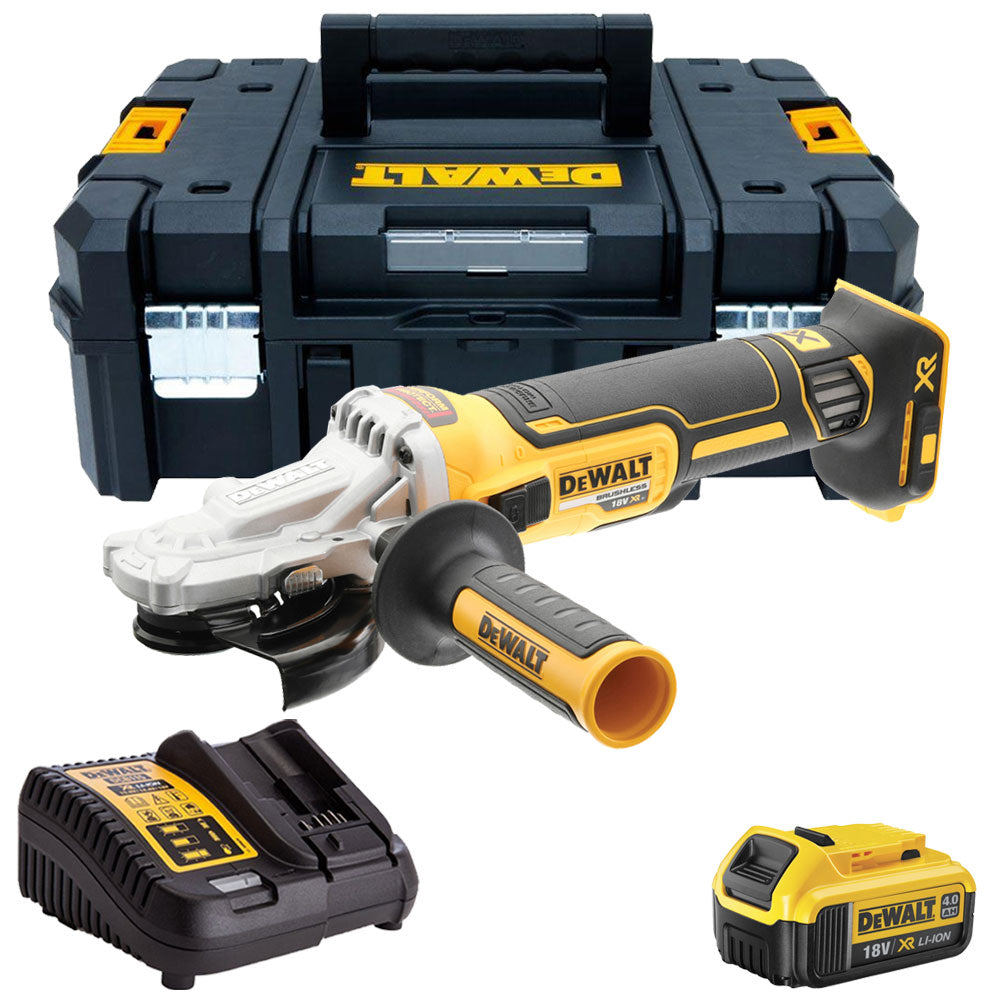 Dewalt DCG405FN 18V Brushless 125mm Angle Grinder with 1 x 4.0Ah Battery & Charger in Tstak