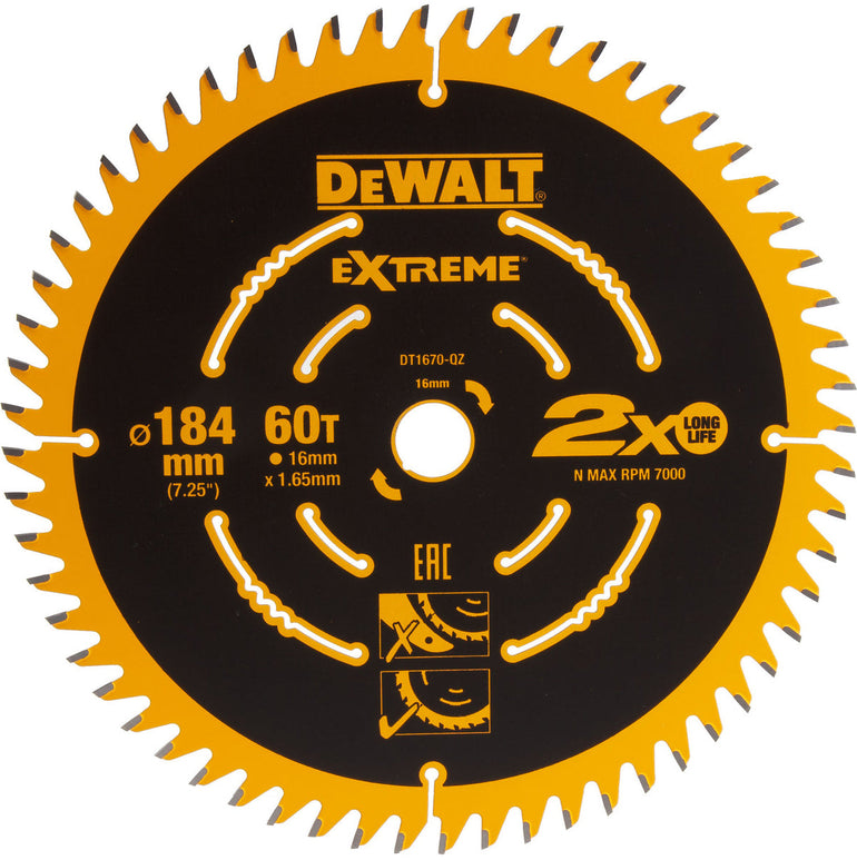 Dewalt DT1670-QZ 184mm Mitre Saw Blade 60T