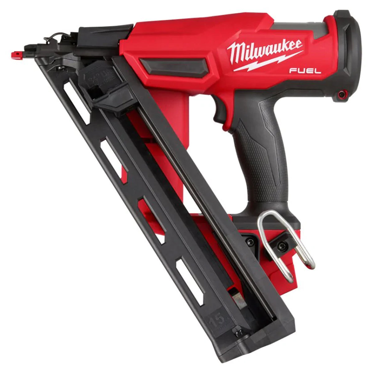 Milwaukee M18FN15GA-0 18V Brushless Angled Finish Nailer 15Ga with 1 x 5.5Ah Battery Charger & Bag