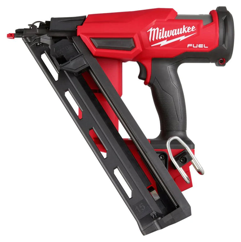 Milwaukee M18FN15GA-0 18V Brushless Angled Finish Nailer 15Ga with 1 x 5.5Ah Battery Charger & Bag