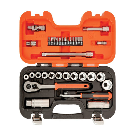 Bahco XMS2238SS 34 Piece 3/8in Drive Socket Set High Performance Alloy Steel with Dynamic Drive Oil & Temperature Resistant Case