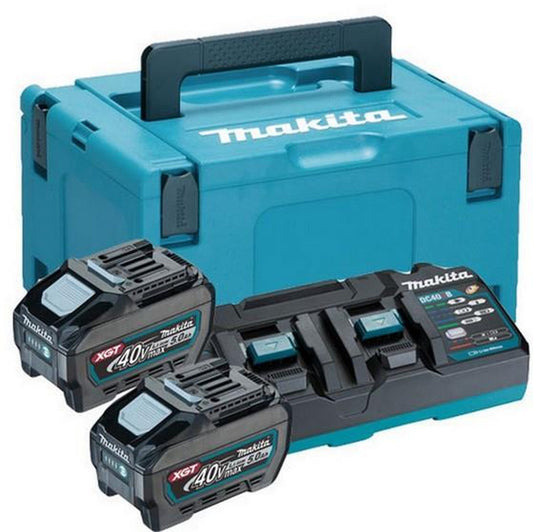 Makita 191U19-7 40V Max XGT Power Source Kit 110V With 2 x 5.0Ah BL4050F Batteries, Charger & Case