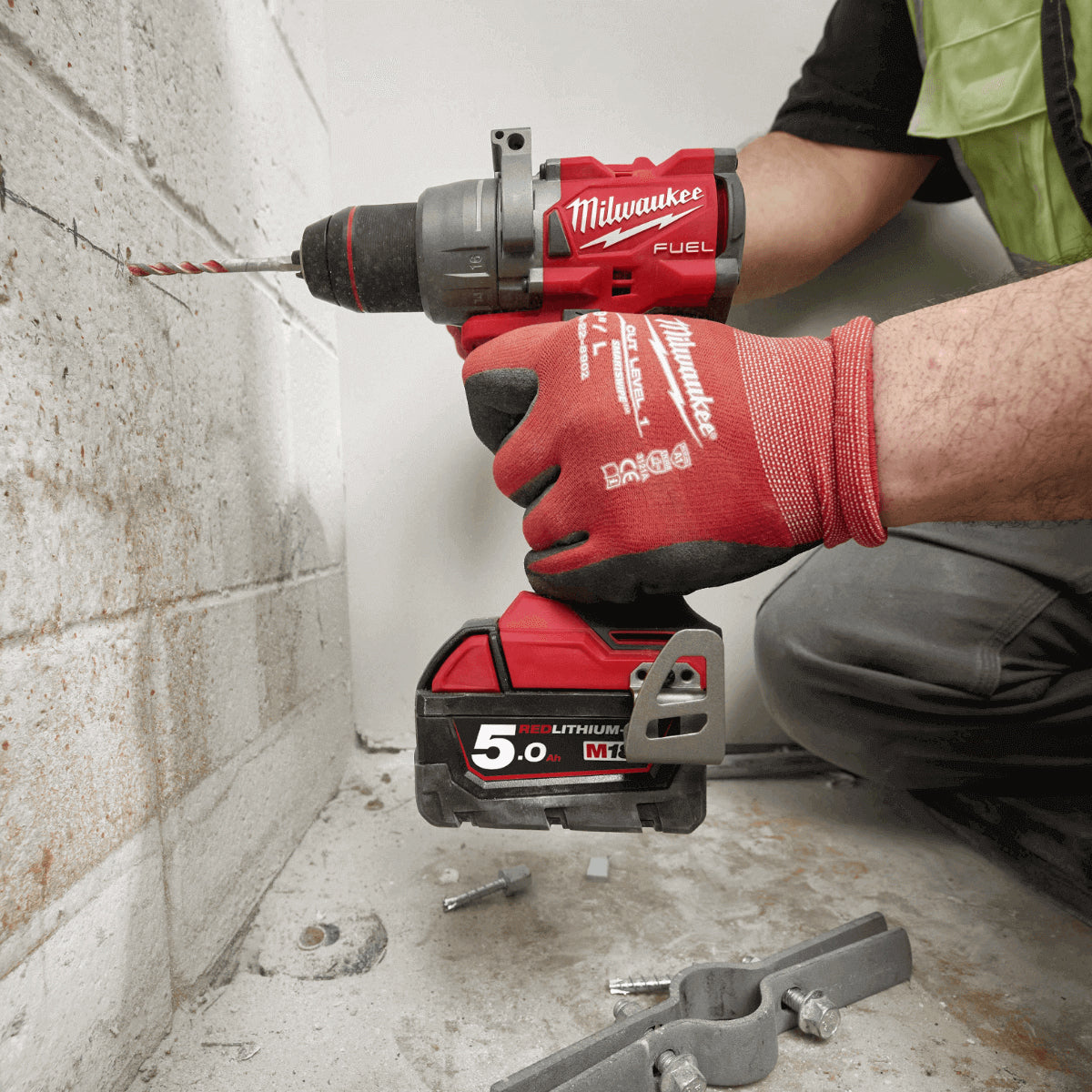 Milwaukee M18FPP2A3-502X 18V Fuel Combi Drill + Impact Driver with 2 x 5.0Ah Battery Charger & Case 4933480876