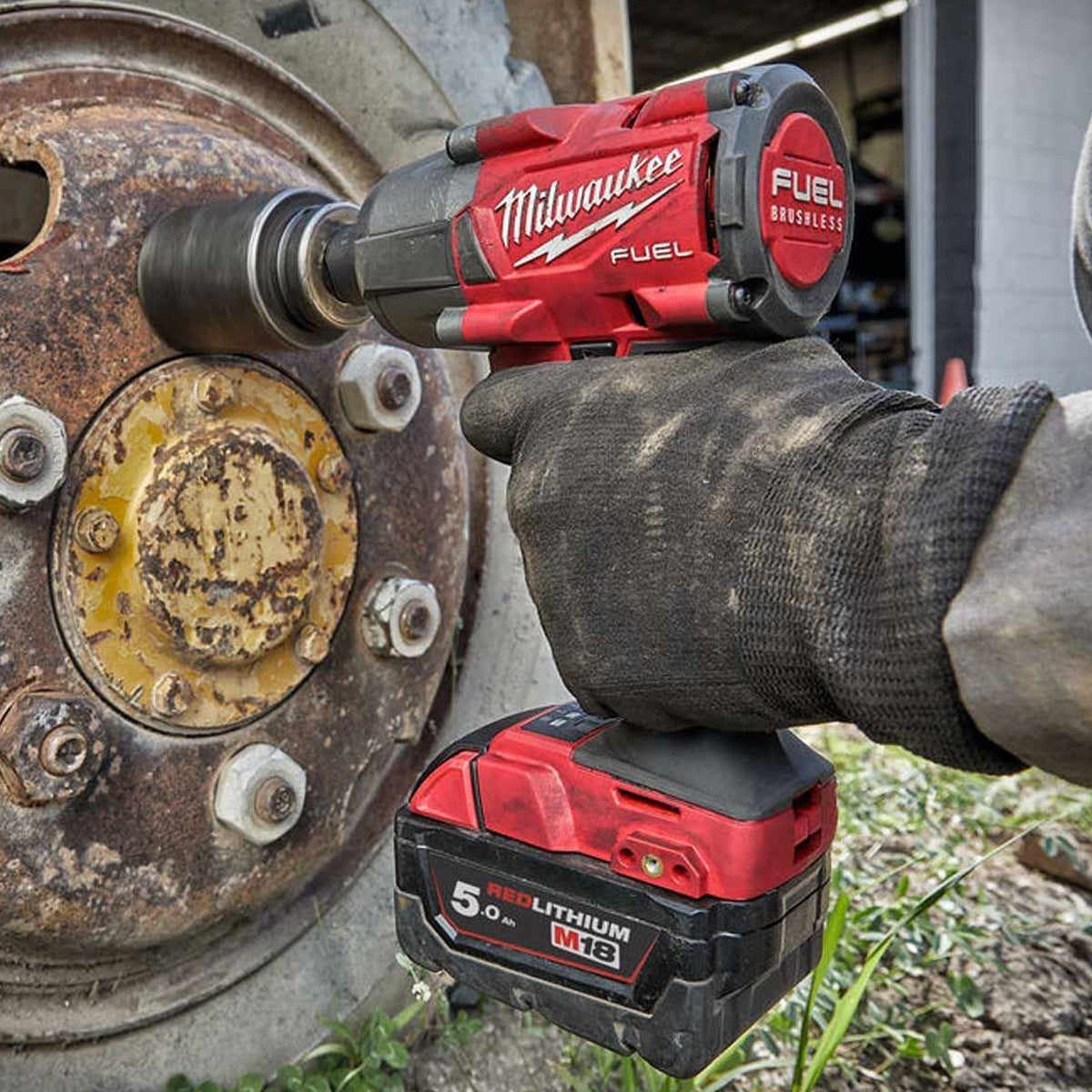 Milwaukee M18FPP2F3-502X 18V Fuel Combi Drill + Impact Wrench with 2 x 5.0Ah Battery Charger & Case 4933492641